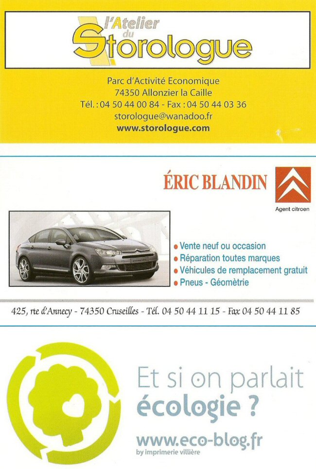 Storologue, Garage eric Blandin, Imprimerie Villire