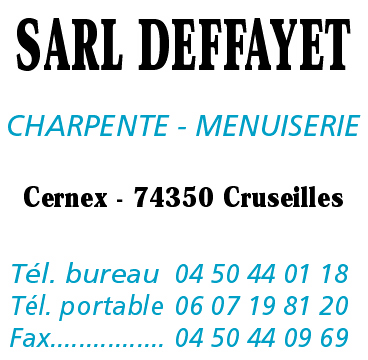 DEFFAYET CHARPENTE MENUISERIE Cernex 74350 Cruseilles T 04.50.44.01.18